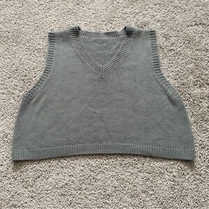 Soft Gray Knit Sweater Vest